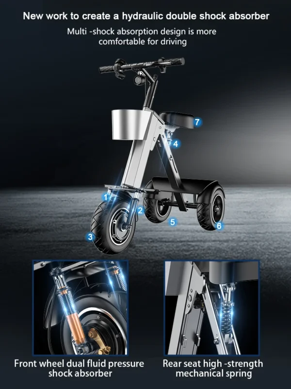 Folding Electric Tricycle Mini Portable - Image 16