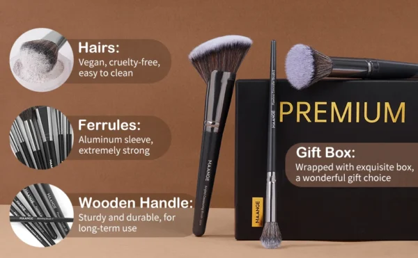 25 Pieces Makeup Brushes Kit - Image 12