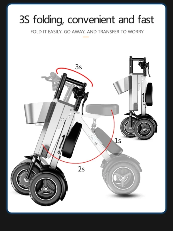 Folding Electric Tricycle Mini Portable - Image 11