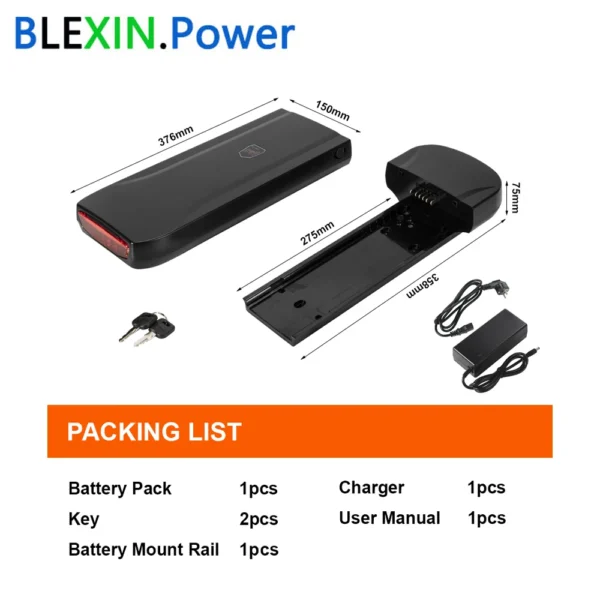Rear Rack Electric Bike Battery - Image 2