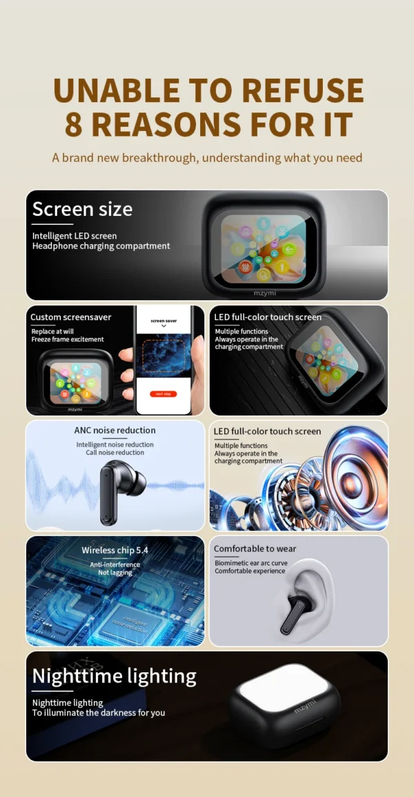 mzyni E18 Pro ANC Wireless Earbuds - Image 14