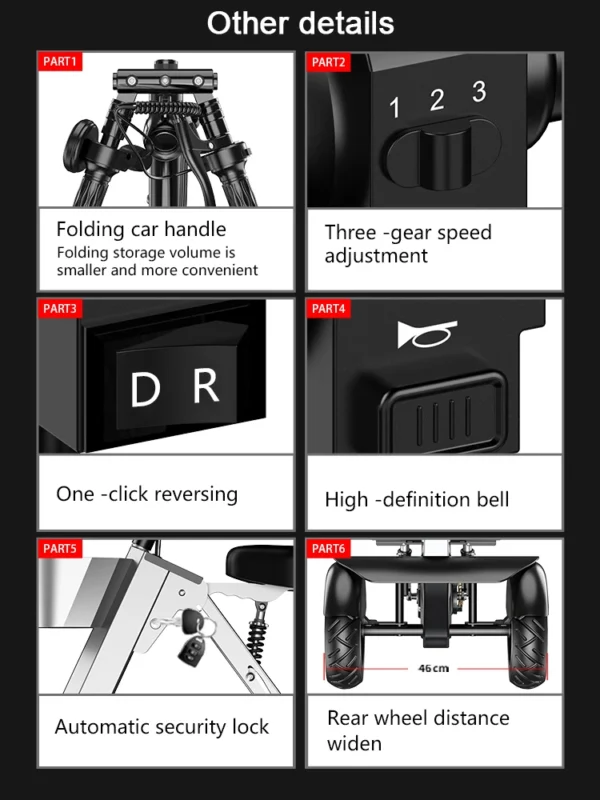 Folding Electric Tricycle Mini Portable - Image 23